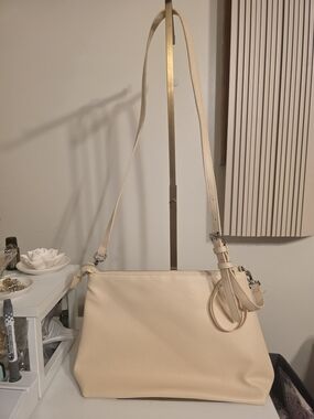 Steve Madden Cream Vegan Leather Crossbody Shoulder Bag